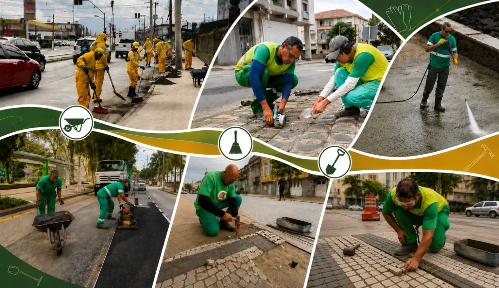 Zeladoria em Santos cresce 65% no primeiro semestre com mais de 12 mil serviços
