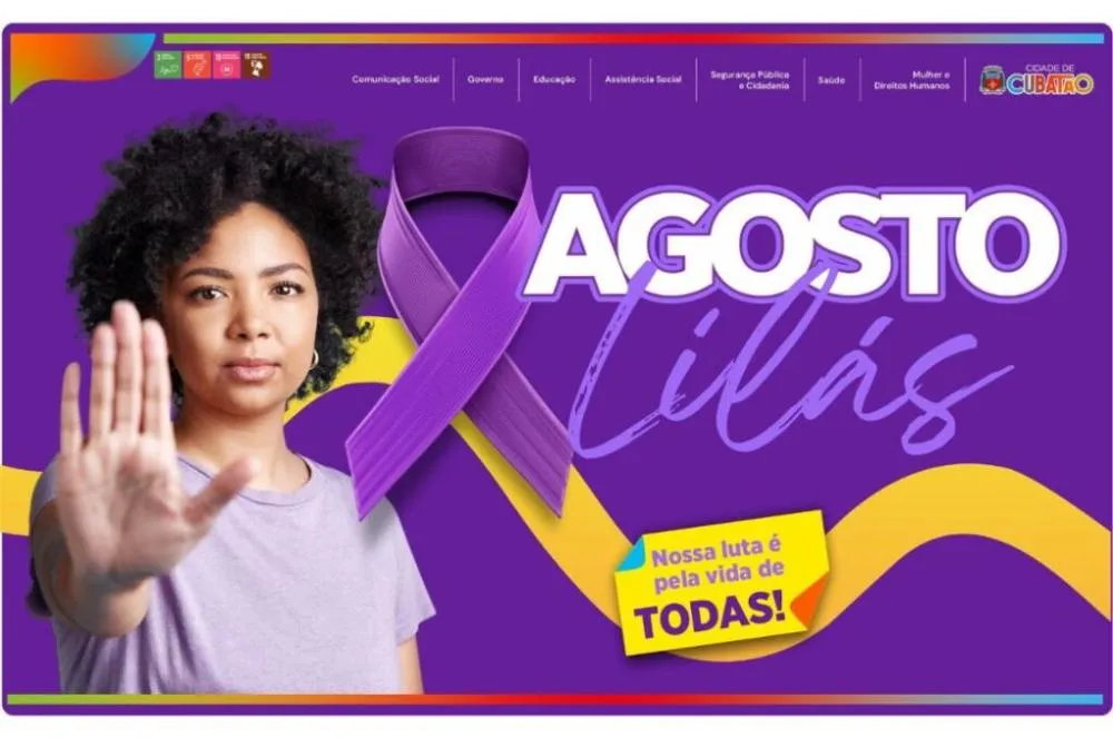 Agosto Lilás: Cubatão promove diversas atividades de enfrentamento à violência contra a mulher