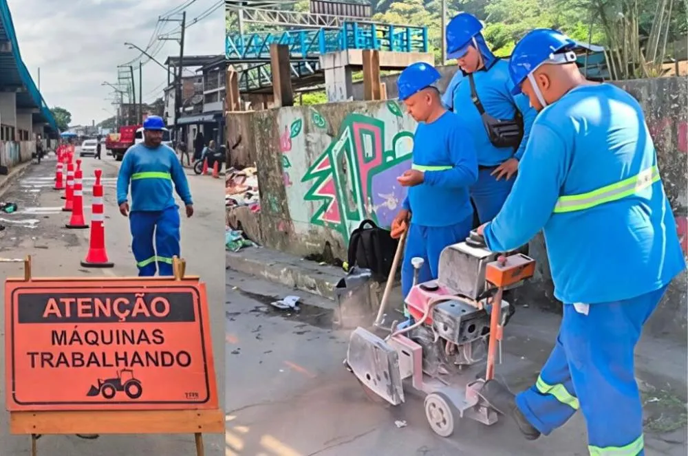 Cubatão avança em obra de saneamento no Vale Verde